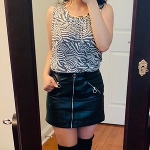 Zebra White And Black Top